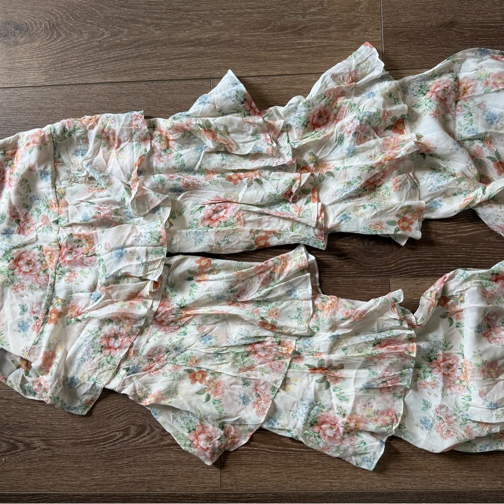 Zara New Woman Floral Trousers With Frills - Picture 6 of 6